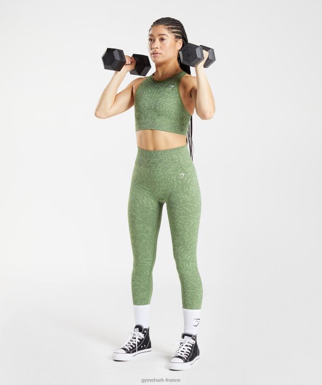 Gymshark adapter le soutien-gorge de sport sans couture animal sauvage | iguane vert femmes 6HF28203